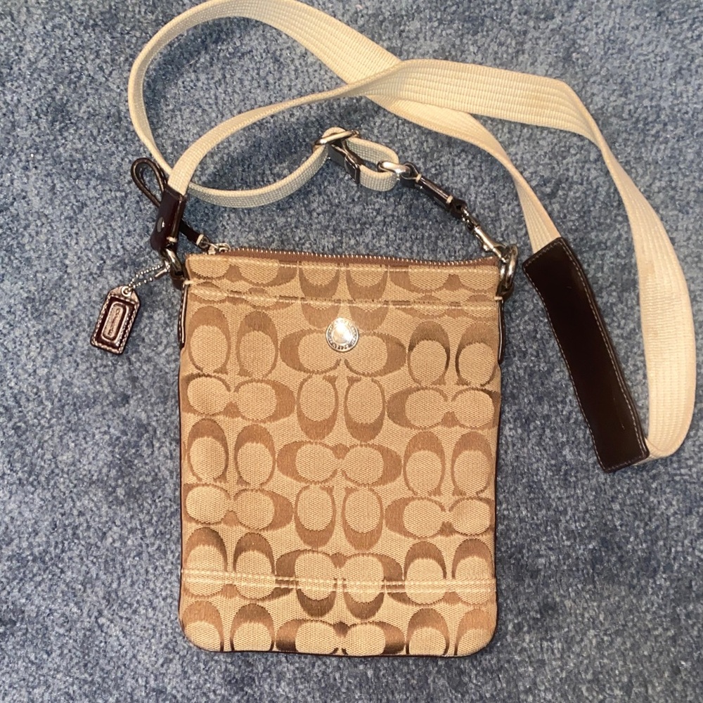 Coach Beige Signature Crossbody Bag